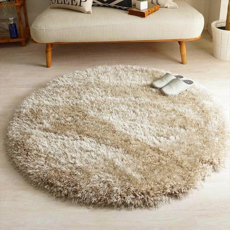 円形　ラグマット　シャギーラグ　luce ベージュ 楽天市場】【最大2000円OFFクーポン配布中】 【シリーズ累計16万