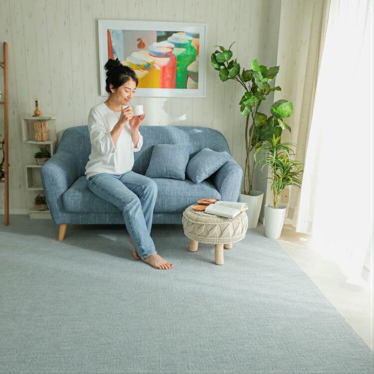 絨毯 おしゃれ ラグ 6畳 ラグマット カーペット 冬用ラグ カットできる 北欧 シンプル 子供部屋 リビング 毛足が短い 無地ラグ 長方形 262 352 六畳 日本製 27 517 352 サムライ家具 通販 Yahoo ショッピング