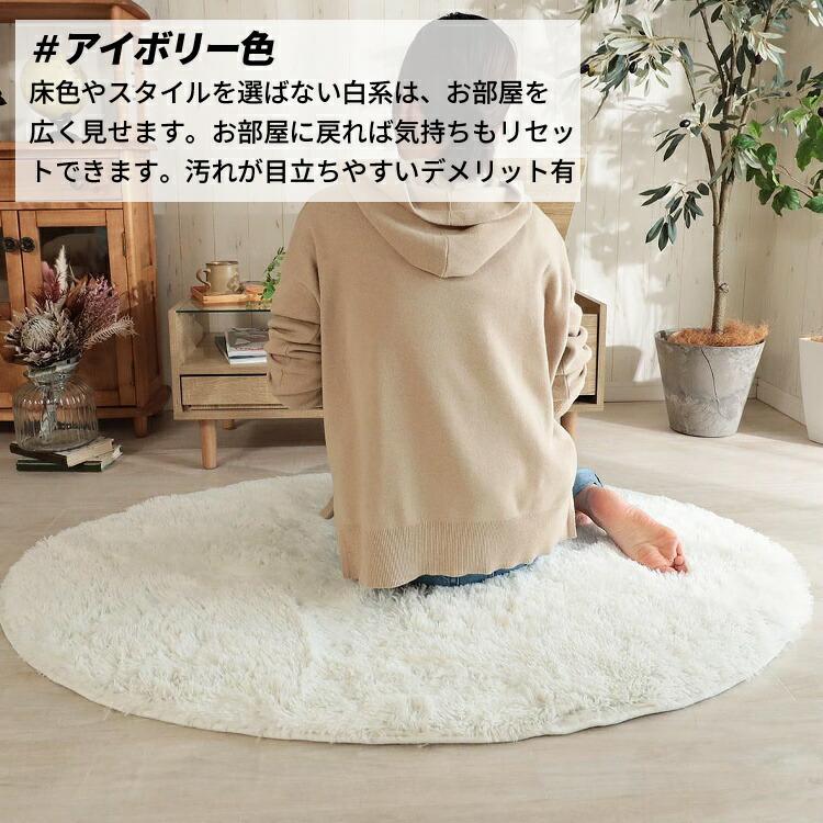 シャギーラグ 楕円 90×130 洗える 毛足が長い 北欧 カーペット 洗濯機