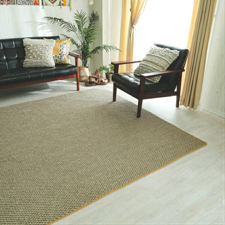 ラグ 麻 190×190 正方形 麻ラグ ラグマット カーペット マット 秋用