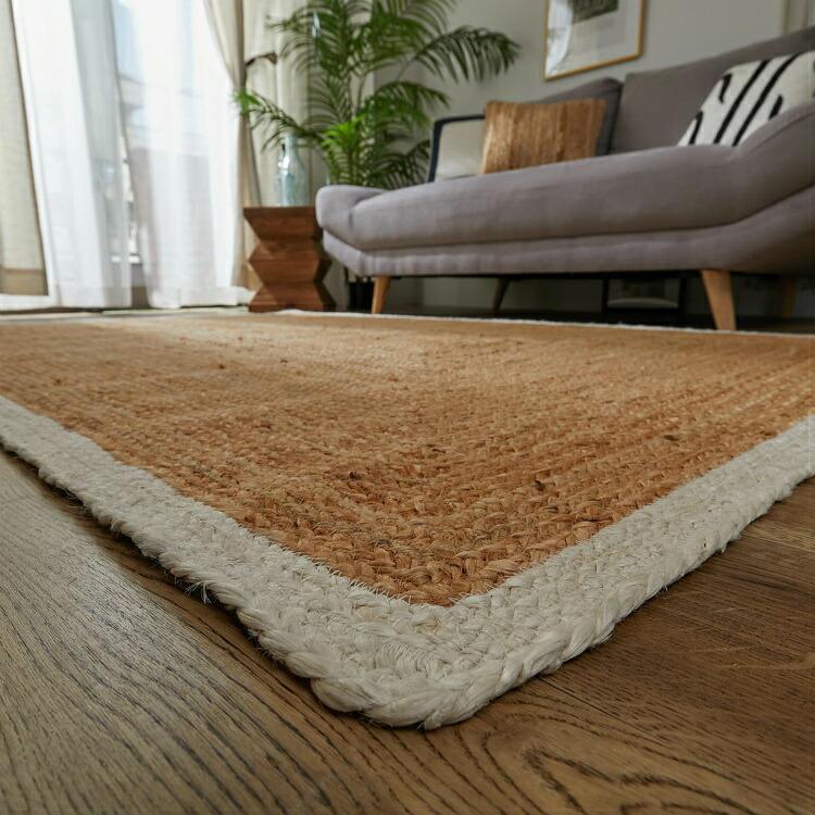 ✴新品未使用品✴【大人気！】　ジュートラグ 麻100%　100×140cm ラグ 麻 100×140 ジュート 長方形 麻ラグ ラグマット カーペット