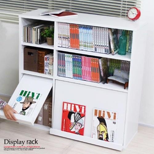 本棚 おしゃれ ディスプレイラック 北欧 木製 白 収納 棚 ラック カラーボックス オープンラック ホワイト フラップ扉 チェスト キャビネット リビング収納 31 080 Wh サムライ家具 通販 Yahoo ショッピング