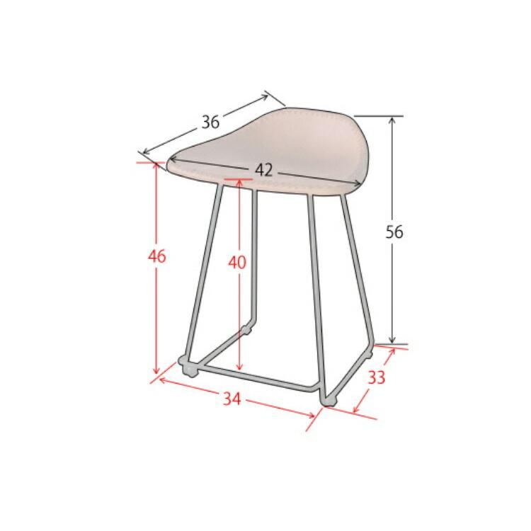 ダイニングチェア おしゃれ 椅子 北欧 チェア バースツール 本革 カウンターチェア 約45cm 黒脚 チェアー レザー バーチェア 背もたれ付き 業務用 ヴィンテージ｜double-oo｜04