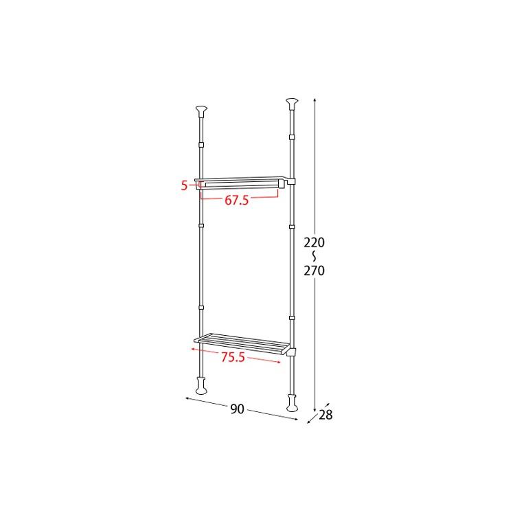 宅送 突っ張り棒 おしゃれ 収納 つっぱりラック 北欧 天井 ラック 棚 間仕切り 収納棚 壁に穴を開けない パーテーション コートハンガー コーナー ハンガーラック