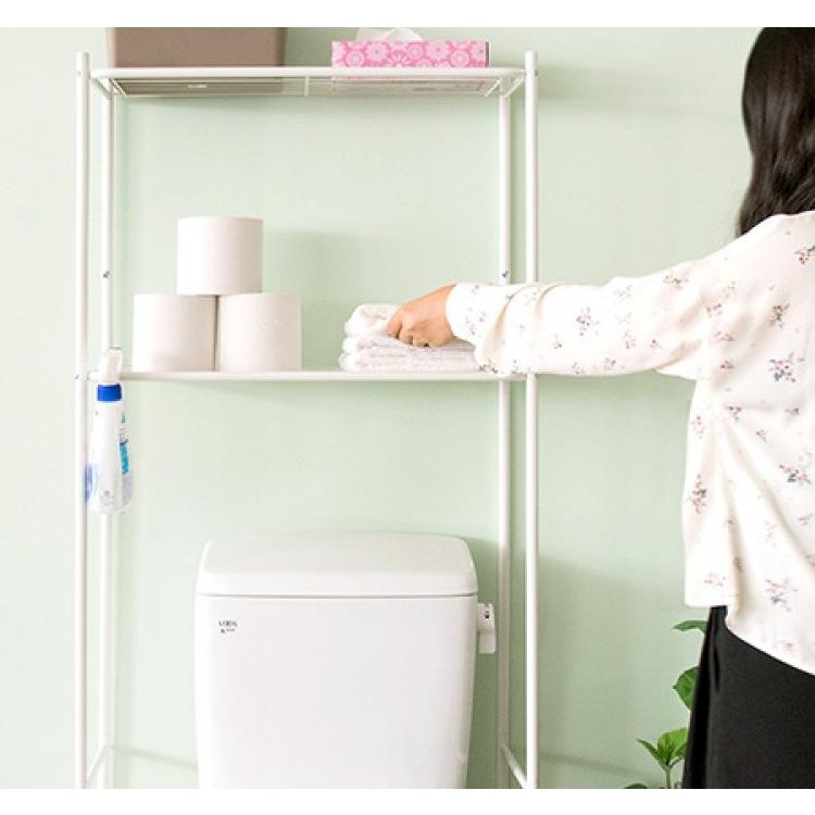 トイレラック おしゃれ トイレ収納 スチールラック 棚 ラック 白 シンプル トイレットペーパー収納 ハイタイプ ホワイト トイレ上 収納棚 31 1597 サムライ家具 通販 Yahoo ショッピング