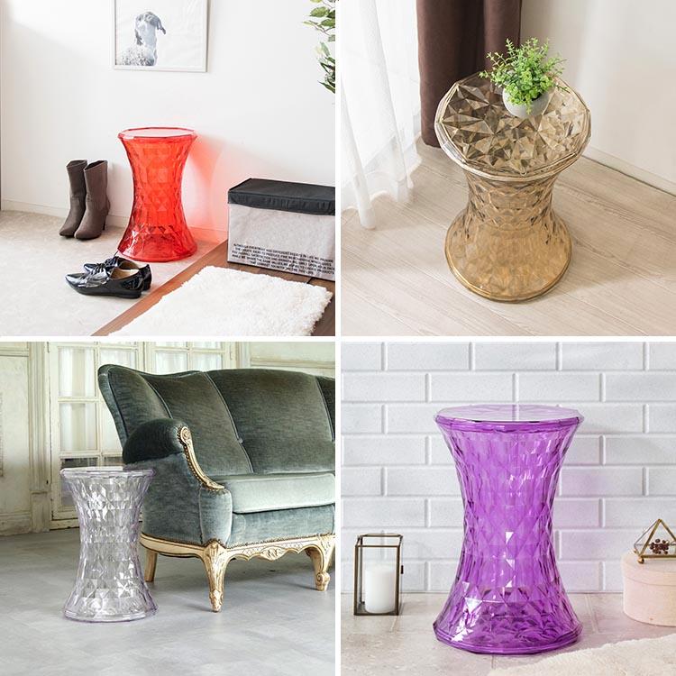 スツール 椅子 サイドテーブル 丸椅子 透明 おしゃれ 透明家具