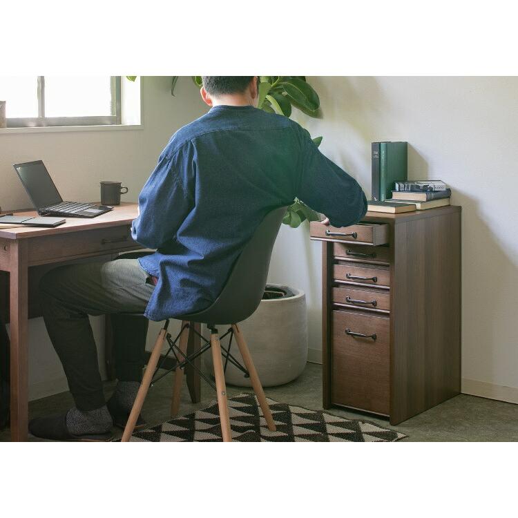 チェスト スリム サイドチェスト 書類 収納 5段 木製 A4 デスクサイド