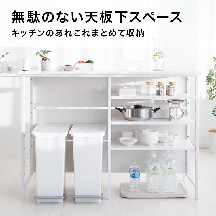 爆買 キッチンカウンター 両面 ゴミ箱上 収納 棚 ラック おしゃれ