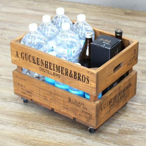 タイムセール】アンティーク風木製ボトルホルダー / ドリンクキャリー