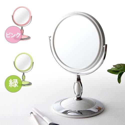 ミラー おしゃれ 卓上ミラー 円形ミラー 北欧 拡大 鏡 拡大鏡 卓上 手鏡 3倍 三倍 卓上ミラー ピンク グリーン 角度調整 31 493 サムライ家具 通販 Yahoo ショッピング