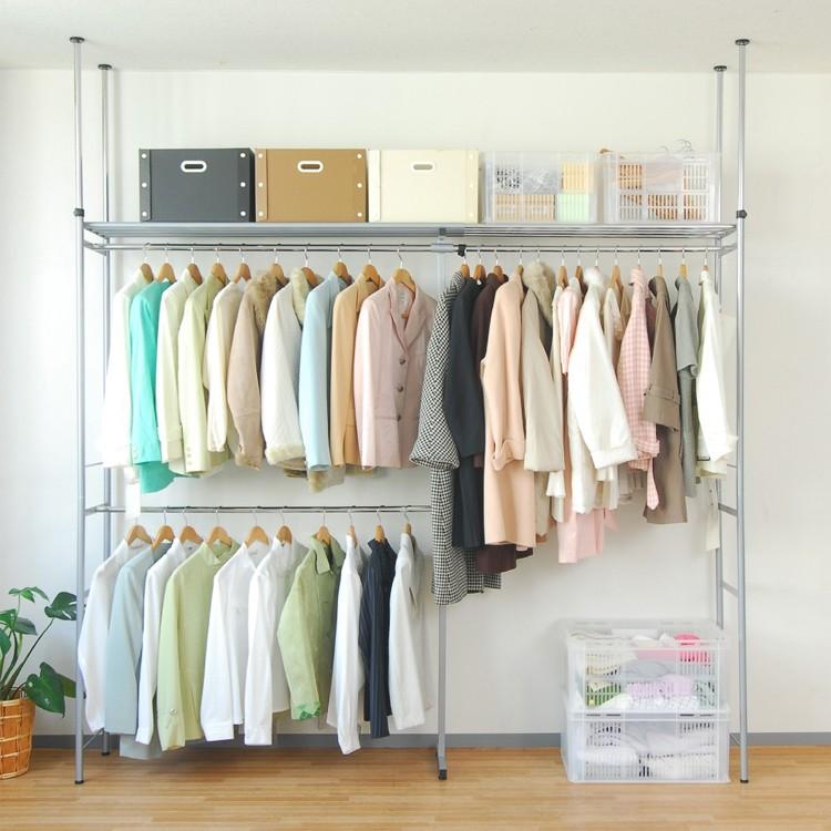 ワードローブ 壁面 突っ張り 洋服 収納 クローゼット ハンガー