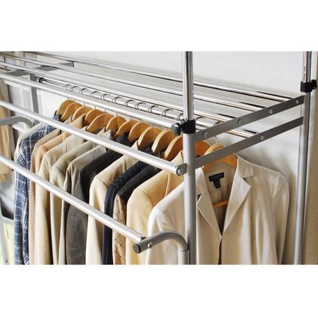 ハンガーラック　収納　ウォークインクローゼット　突っ張り棒　ハンガー ハンガーラック 突っ張り スリム ウォークインクローゼット 収納