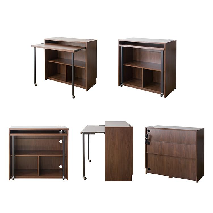 デスク 机 ラック付き パソコンデスク 90cm 勉強机 キッチンカウンター