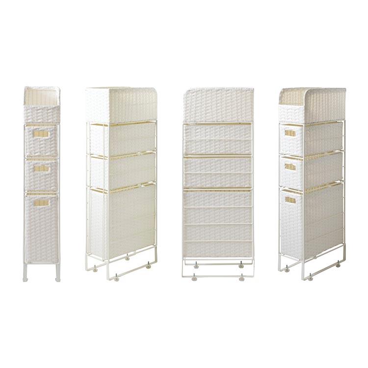 隙間収納 ランドリーチェスト ラタン調 洗面所 脱衣所 おしゃれ