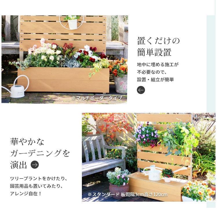 目隠しフェンス プランター付き diy 簡単 置くだけ 150 ルーバー ラティス 樹脂 木目調 ガーデニング 人工木 庭 【別売り】 プランターフェンス