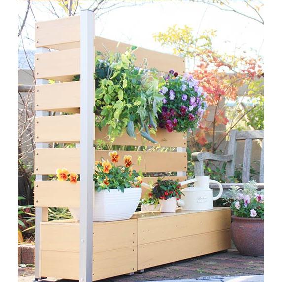 目隠しフェンス 樹脂 コーナー l字 150 プランター付き 置くだけ 人工