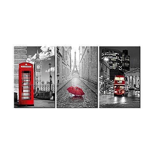 VV ART アートパネル パリの街並み 赤と黒の写真 モダン 現代 ポスター 装飾画 部屋飾り 壁の絵 壁掛け ソファの背景絵画 壁アート H｜double-store｜02