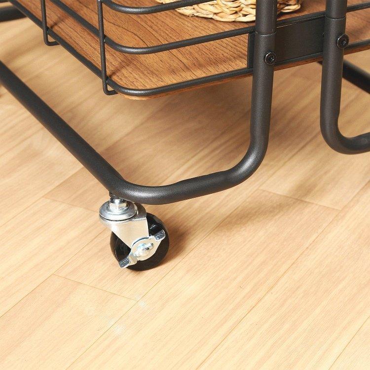 (タイムセール中) キッチンワゴン おしゃれ 3段 キャスター付き 幅45×奥行31.5×高さ80cm ブラック |  | 04