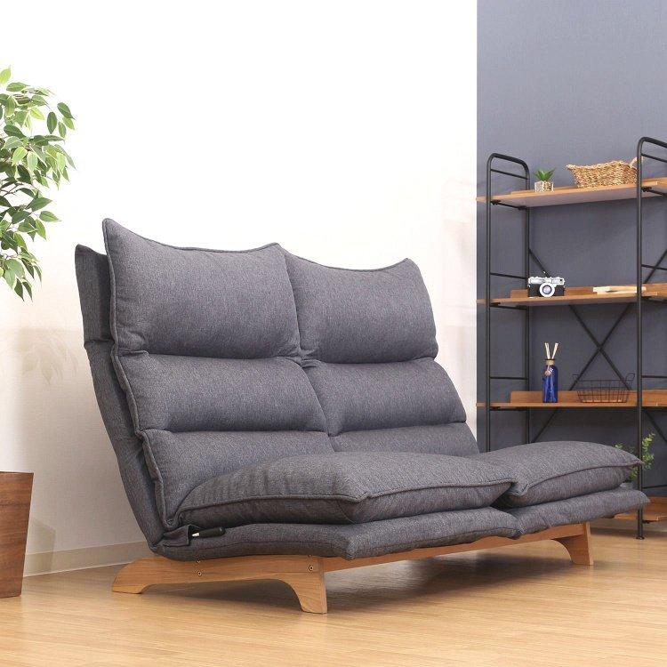 お気にいる 座椅子 おしゃれ 2人掛け ダブルクッション ダークグレー 即納特典付き Www Simon Page Com