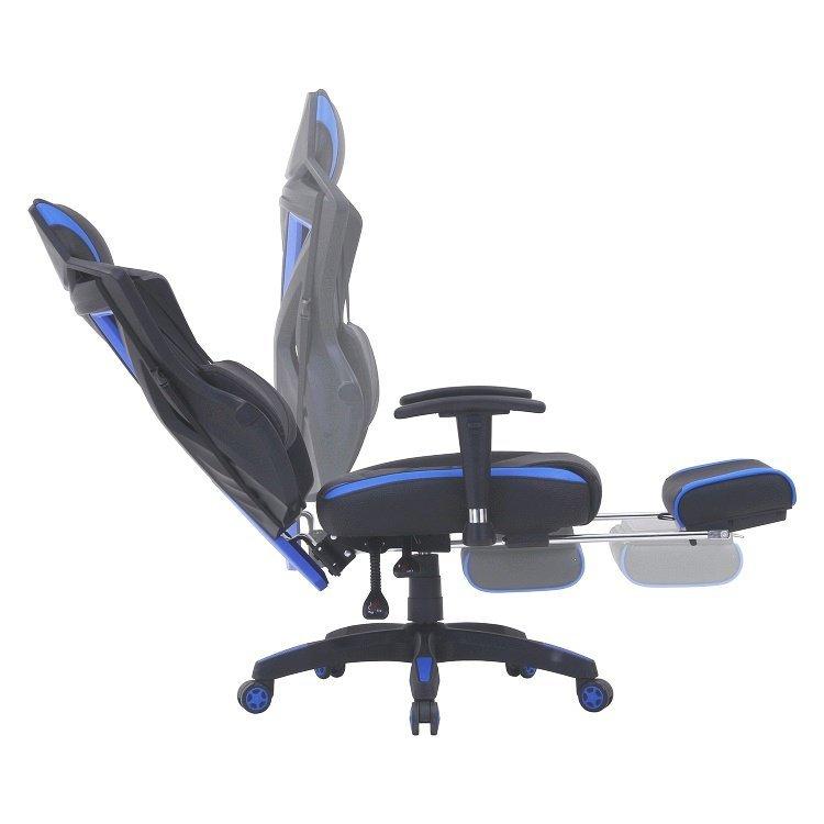 ブルー ゲーミングチェア デスクチェア フットレスト PC 在宅 動画配信 椅子 楽天市場】ゲーミングチェア オフィスチェア ゲーム用 デスク