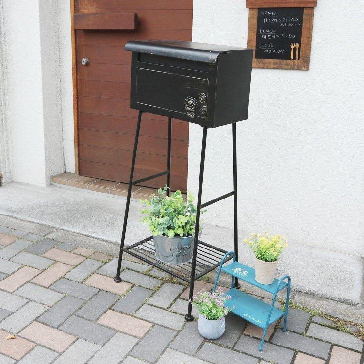 郵便ポスト おしゃれ 郵便受け ローズ メールボックス 幅42.5×奥行35