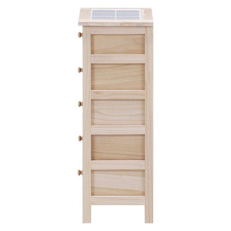 チェスト おしゃれ 5段 桐製 幅40×奥行30×高さ82cm : ベッド 布団 収納