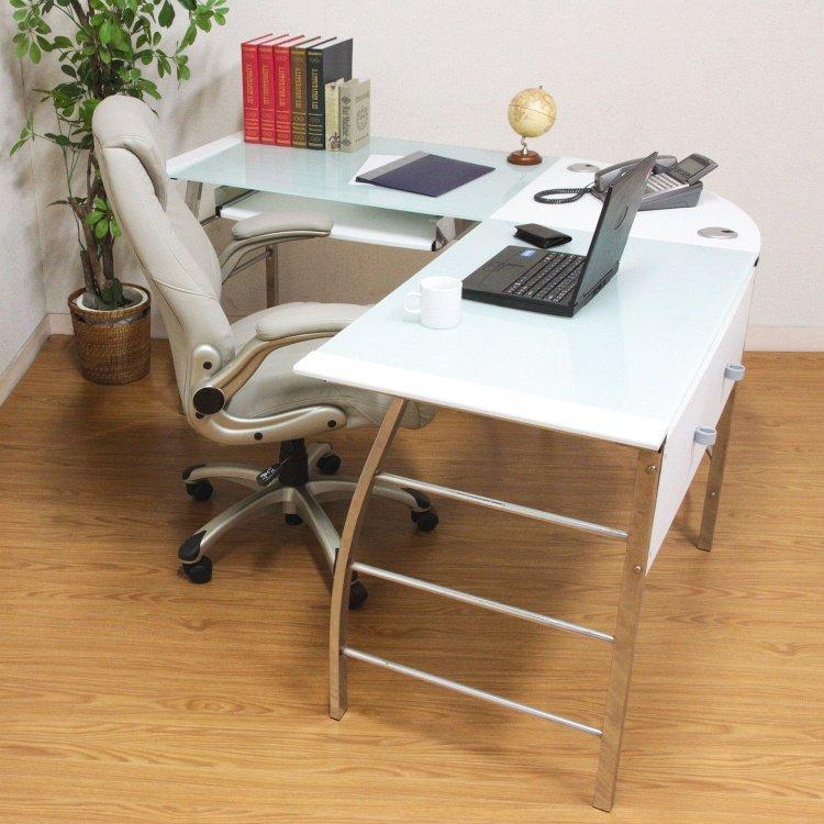 パソコンデスク おしゃれ L字 ガラス ワークデスク ホワイト Dsfj ベッド 布団 収納家具のダブル 通販 Yahoo ショッピング