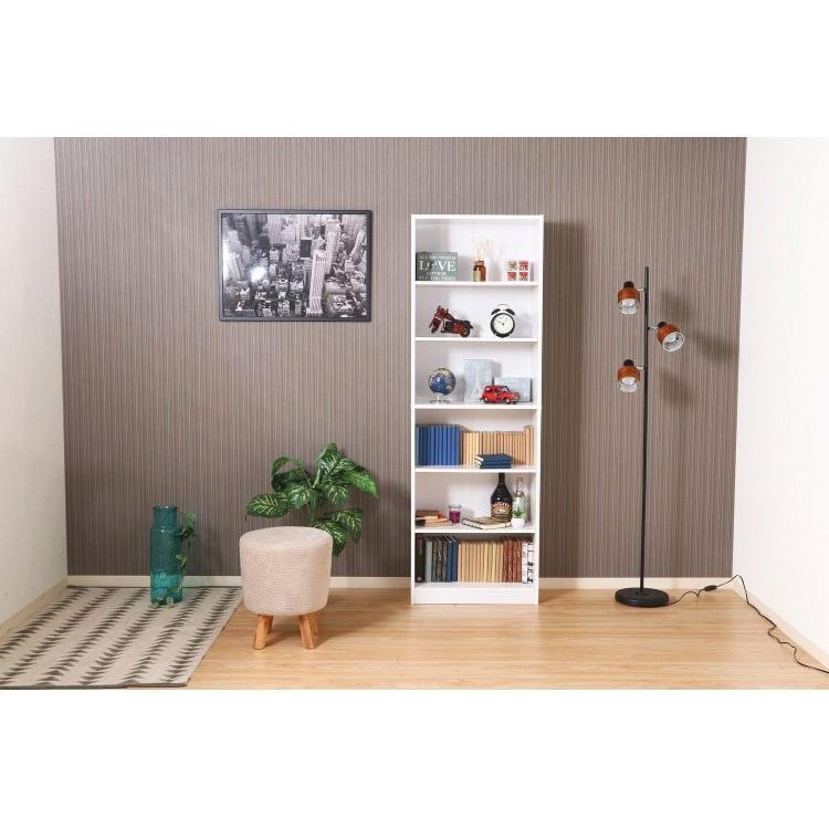 本棚 おしゃれ 幅60×奥行29×高さ180cm ホワイト 白 | 