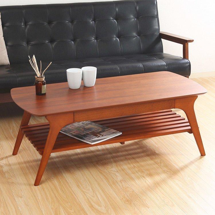 ブラウン木製ローテーブル 110×55×37 楽天市場】[クーポンで全品10%OFF