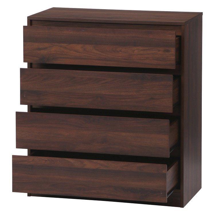 タンス おしゃれ 4段 チェスト 工具不要 幅80.5×奥行40×高さ90cm ミディアムブラウン |  | 02