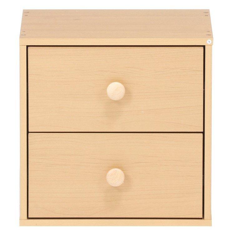 (タイムセール中) キューブボックス おしゃれ 引き出し2段 収納ボックス 幅34.6×奥行29.3×高さ34.4cm ナチュラル |  | 01