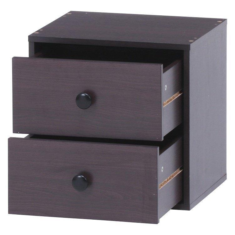 キューブボックス おしゃれ 引き出し2段 収納ボックス 34.5×31.5×34.5cm ブラウン |  | 02
