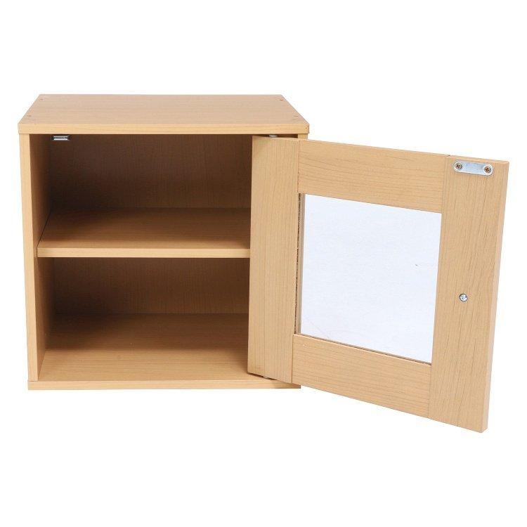 (タイムセール中) キューブボックス おしゃれ ガラス扉 収納ボックス 幅34.6×奥行29.3×高さ34.4cm ナチュラル |  | 01