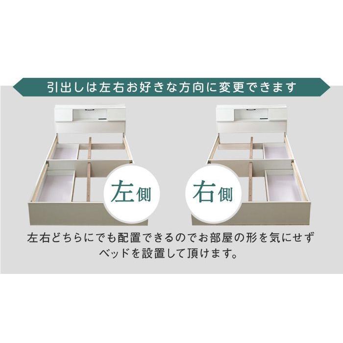 セミダブルベッド ベッドフレームのみ収納付きベッド セミダブル USB・コンセント・照明・棚付き |  | 09