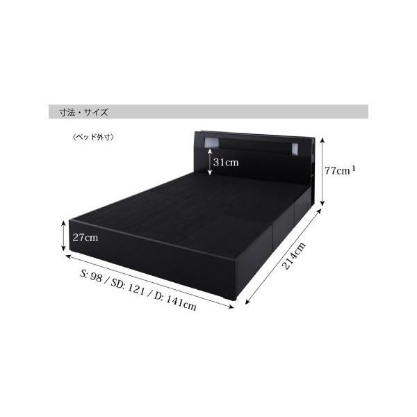 ダブルベッド マットレス付き 国産カバーポケットコイル 収納付きベッド 家具、インテリア ベッド、マットレス