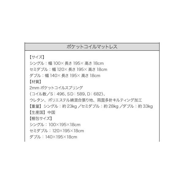 セミダブルベッド マットレス付き ポケットコイル 収納付きベッド |  | 13