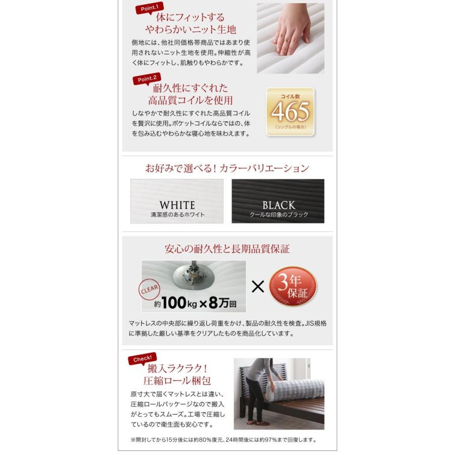 ダブルベッド マットレス付き スタンダードポケットコイル ローベッド 家具、インテリア ベッド、マットレス