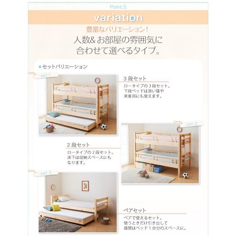 シングルベッド 3段ベッド用 ベッドフレームのみ 頑丈ロータイプ