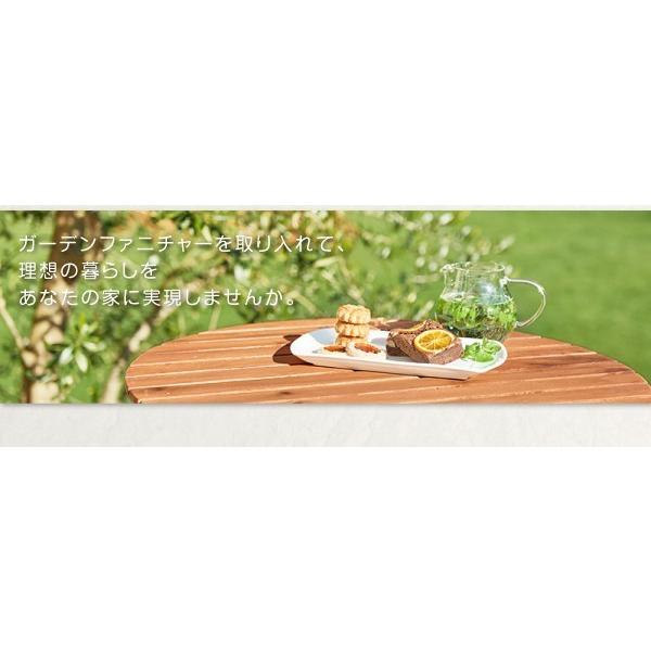 ガーデンテーブルセット 2人用 3点セット(ラウンドテーブル60cm+チェア2脚) おしゃれ 丸型・円型 アカシア天然木スリム 木製｜double｜09