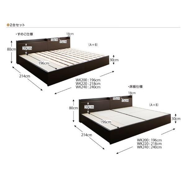 収納付きベッド ワイドK240(SD×2):A+Bタイプ ポケットコイル 収納付きベッド ワイドK240(SD×2):A+Bタイプ ポケットコイル
