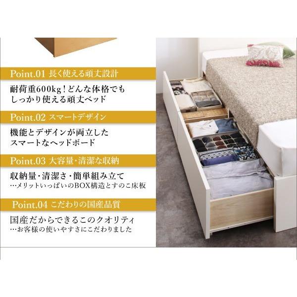 シングルベッド マットレス付き スタンダードポケットコイル 収納付きベッド ベッド