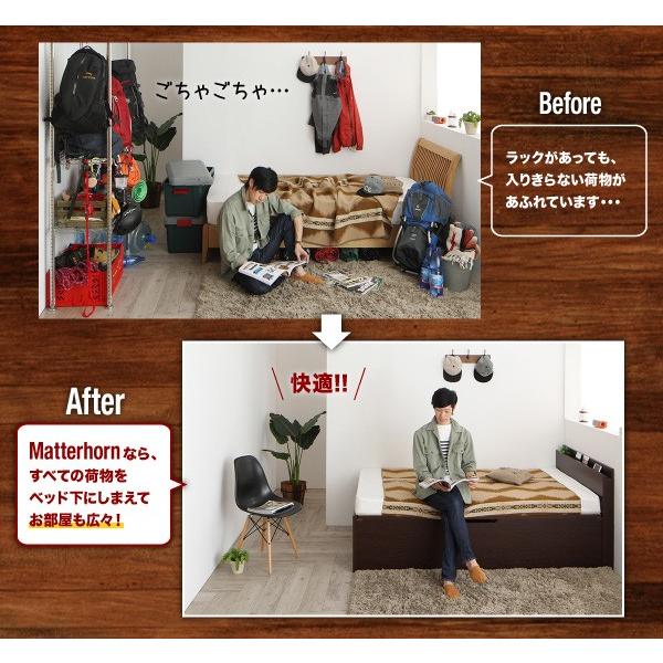 組立設置付 シングルベッド マットレス付き 薄型プレミアムポケットコイル 深さラージ キャンプ用品も収納できる 跳ね上げ式ベッド 組立設置付 跳ね上げ式ベッド