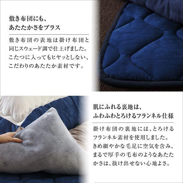 未使用訳あり フランネル調 こたつ布団2点セット 掛け布団 敷布団 6尺