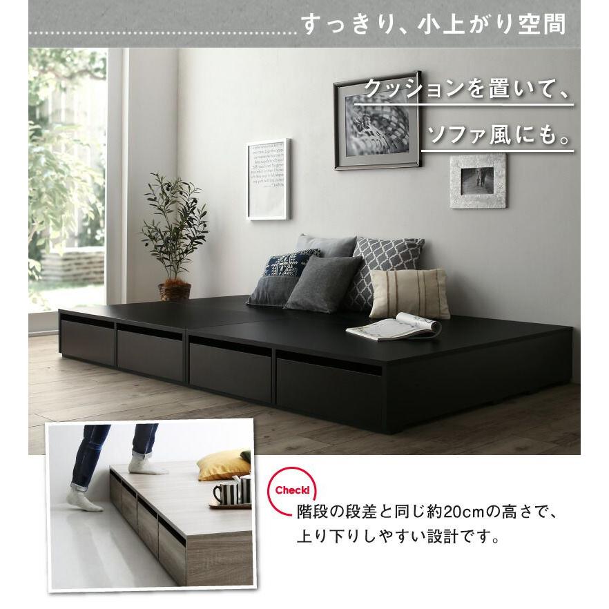 (タイムセール中) 収納付きベッド シングル ベッドフレームのみ ヘッドレス 引き出し4杯/ロータイプ |  | 12