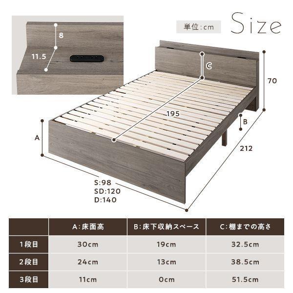 すのこベッド ベッドフレームのみ セミダブル コンセント付き |  | 16