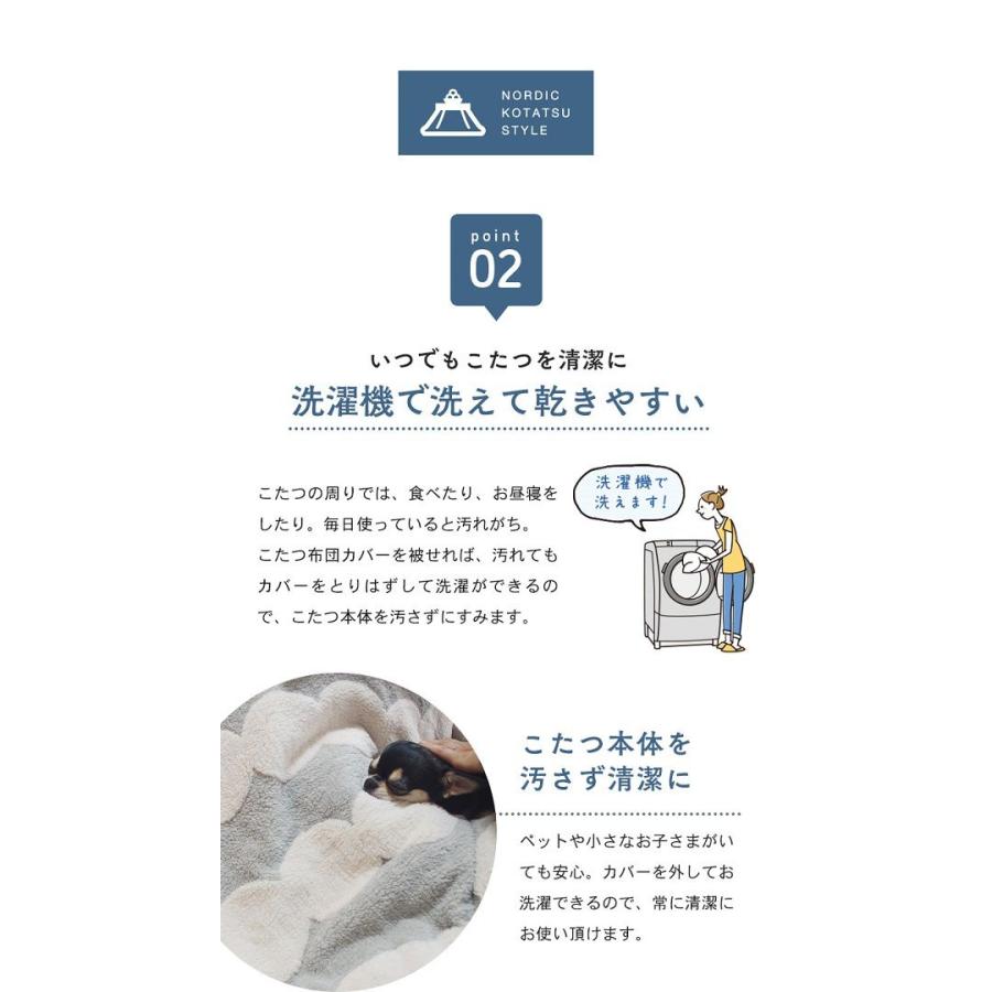 (タイムセール中) こたつ掛け布団カバー 洗える 約Φ210cm 円形 北欧風 ズレ防止ひも付き |  | 10