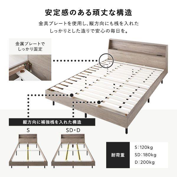 すのこベッド ベッドフレームのみ セミダブル 宮棚付き |  | 12