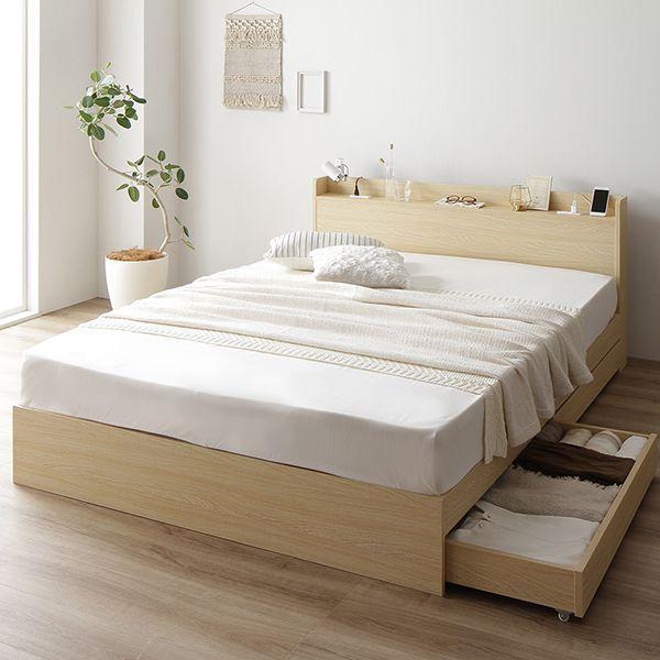 タイムセール中) 収納付きベッド セミダブル ベッドフレームのみ