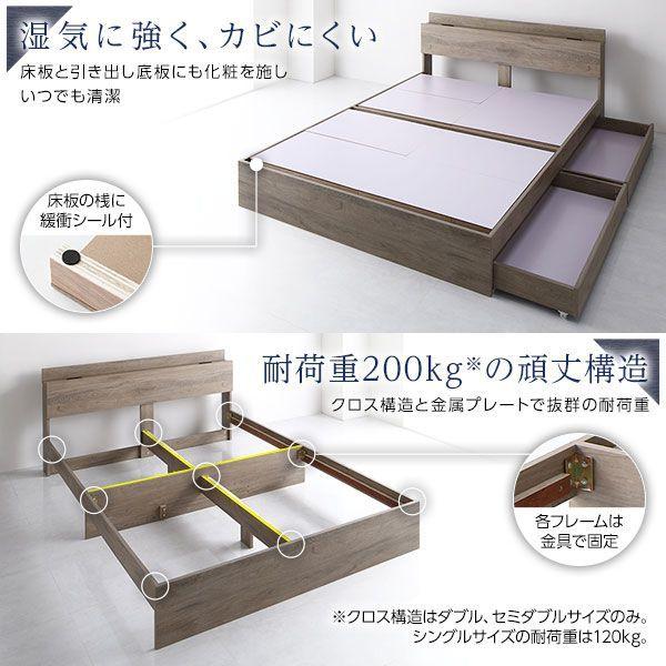 低価格販売 収納付きベッド シングル ベッドフレームのみ
