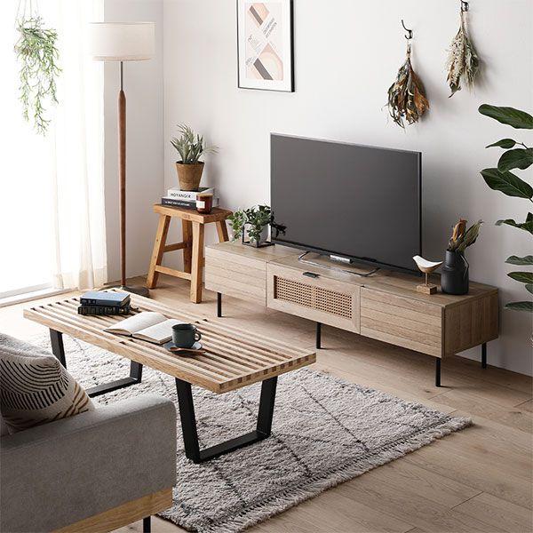 (タイムセール中) テレビ台 幅180cm 50型/55型/60型 ラタン調 異素材デザイン 大容量収納 |  | 17